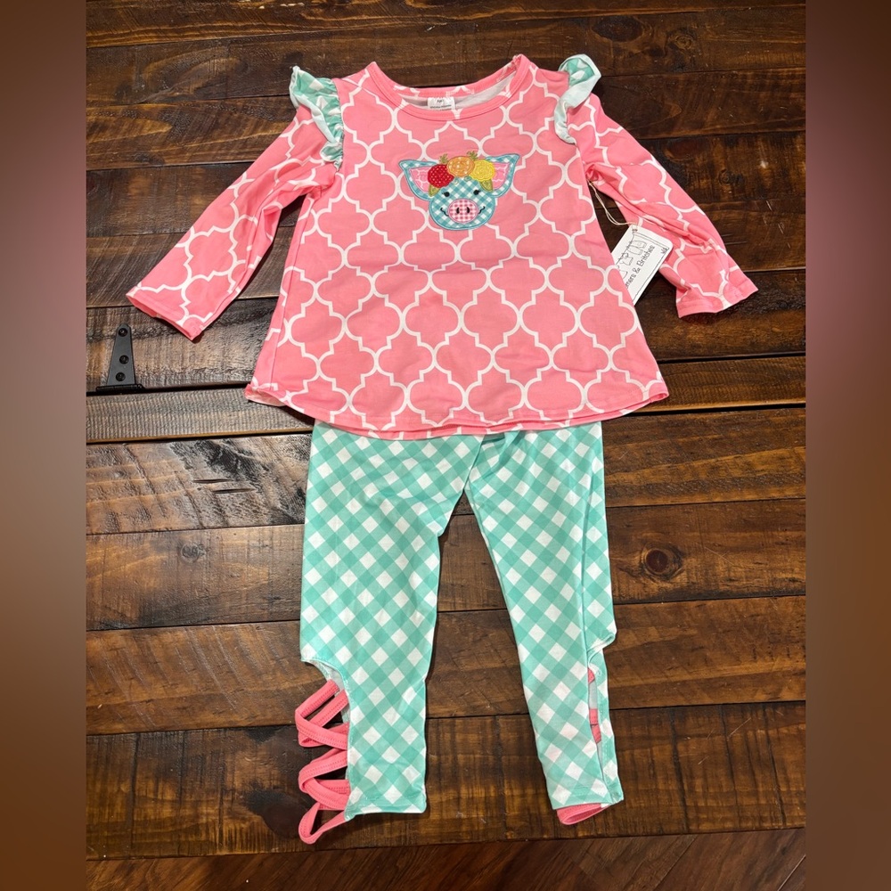 Kids Pink and Green pants Set